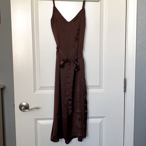 Satin brown dress
